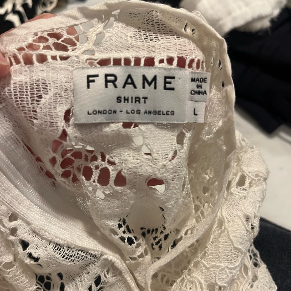 Frame White Long Sleeve Lace Cover Up Dress - Picture 7 of 7